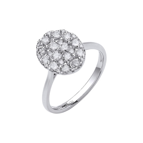 18ct White Gold 1.00ct Oval Dress Ring