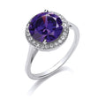 Sterling Silver Purple Cubic Zirconia Cluster Ring