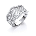 Sterling Silver Fancy Wavy Cubic Zirconia Ring