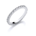 Sterling Silver Round Cubic Zirconia Full Eternity Single Row Ring