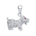Sterling Silver Cubic Zirconia Dog Pendant