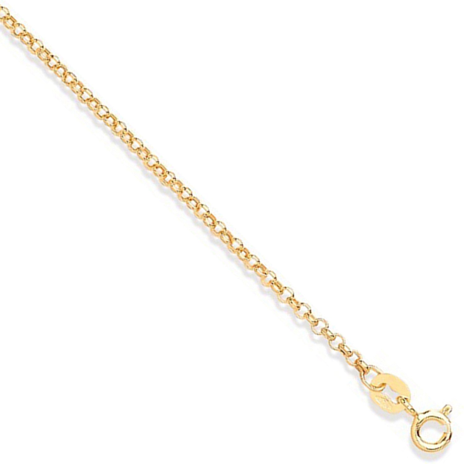 9ct Yellow Gold 2.0mm Round Hollow Belcher Chain
