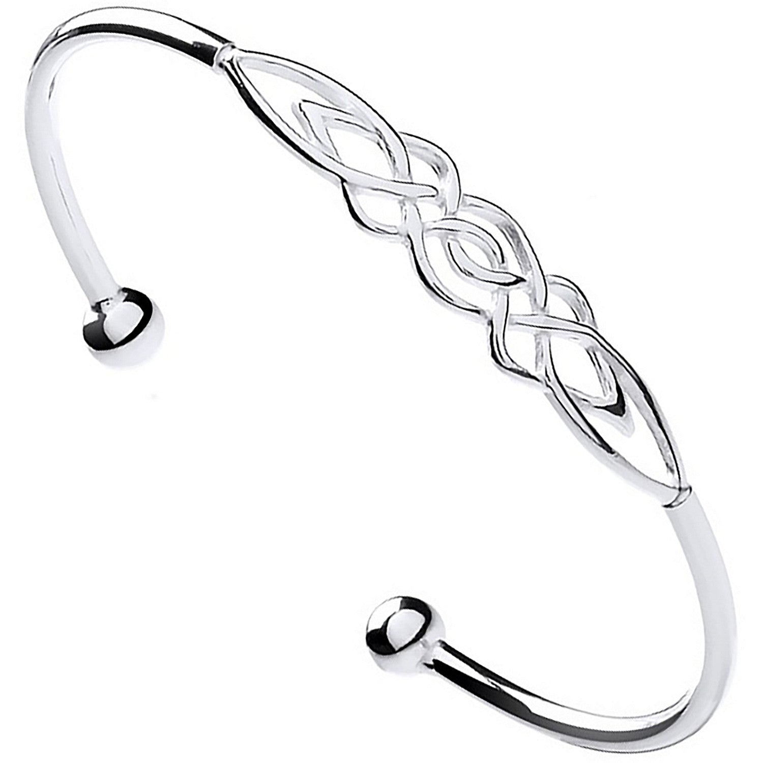Sterling Silver Celtic Design Ladies Bangle