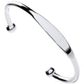 Sterling Silver Gents Solid Torque Bangle with ID plate