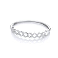 Honeycomb Style Cubic Zirconia Sterling Silver Bangle