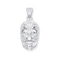 Sterling Silver Cubic Zirconia Skull Bones Pendant