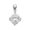 Sterling Silver Claw Set Cubic Zirconia Single Stone Pendant