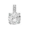 Sterling Silver Claw Set Cubic Zirconia Single Stone Pendant