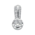 Sterling Silver Rubover Set Cubic Zirconia Single Stone Pendant