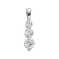 Sterling Silver Claw Set Cubic Zirconia Trilogy Drop Pendant