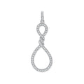 Sterling Silver Teardrop Twist Cubic Zirconia Pendant