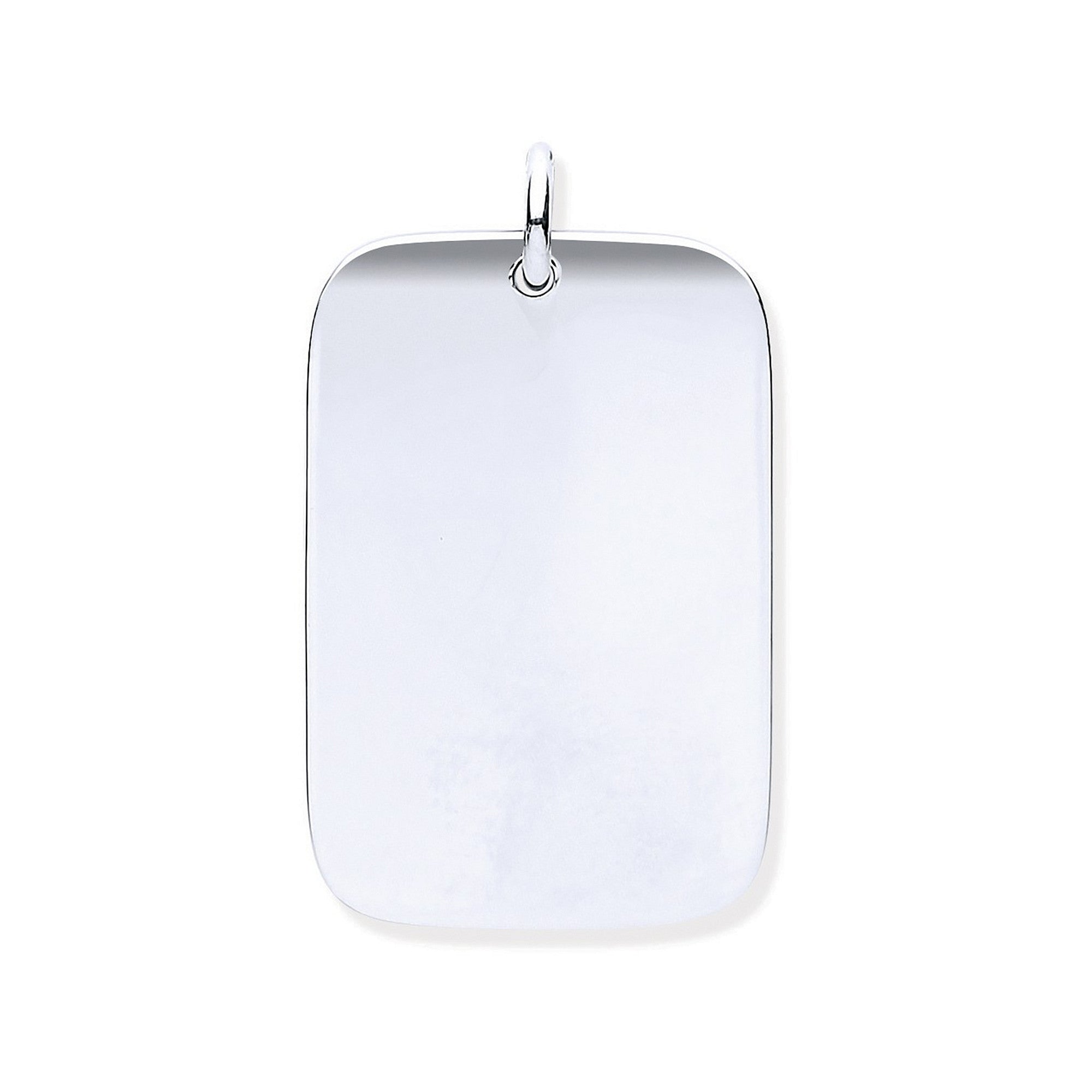Sterling Silver Solid Dog Tag Pendant