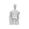 Sterling Silver Cubic Zirconia Jesus Pendant
