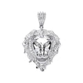 Sterling Silver Cubic Zirconia Lion Head Pendant