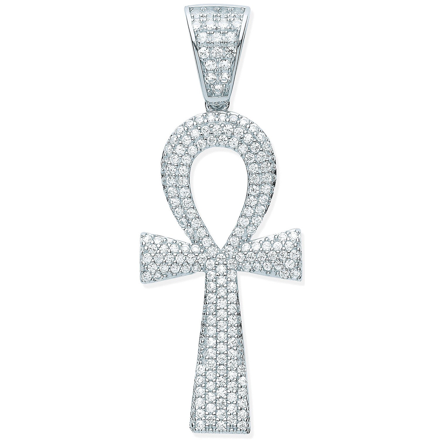 Sterling Silver Cubic Zirconia Ankh Cross