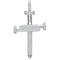 Sterling Silver Cubic Zirconia Nail Cross