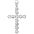 Sterling Silver Cubic Zirconia Halo Style Fancy Cross