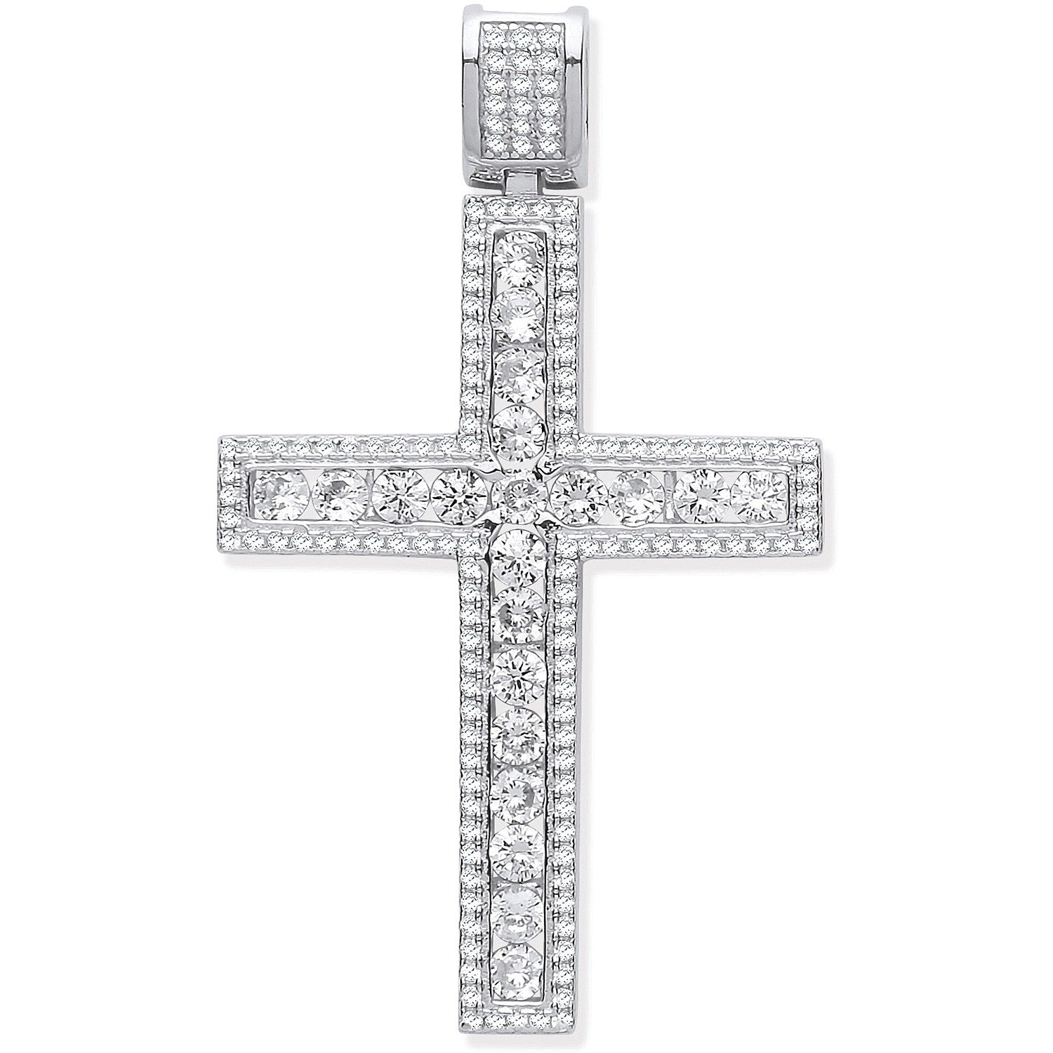 Sterling Silver Cubic Zirconia Fancy Cross