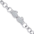 Sterling Silver Baby Cubic Zirconias Boxing Gloves Belcher Bracelet