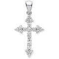 Sterling Silver Small Cubic Zirconia Fancy Cross