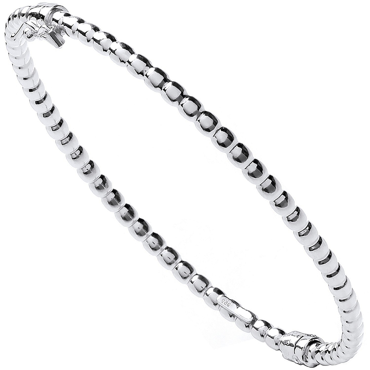 Sterling Silver Bead Ladies Bangle