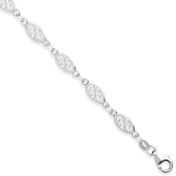 Sterling Silver Filigree Ladies Bracelet
