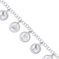 Sterling Silver 8 Coins Ladies Charm Bracelet