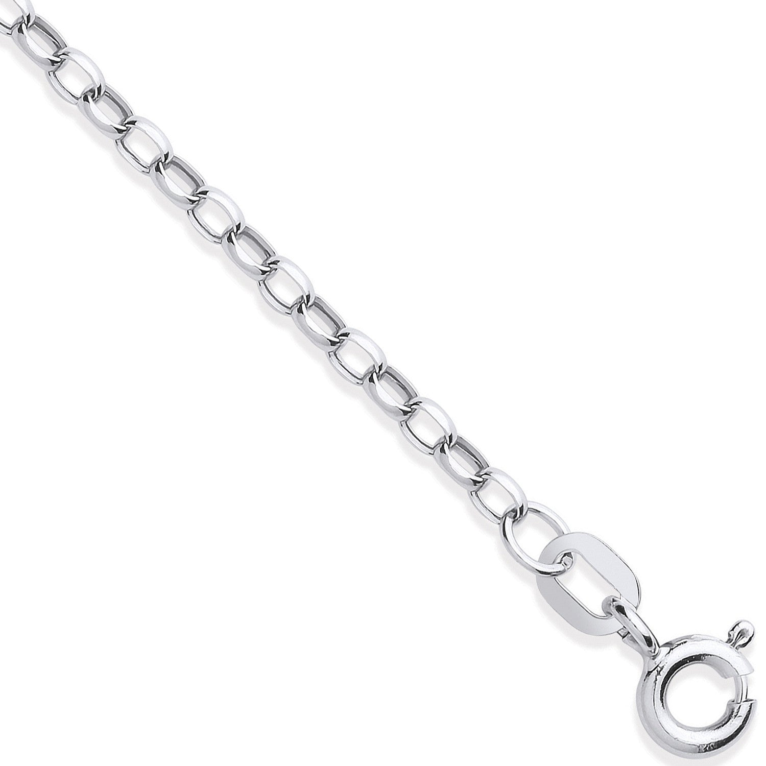 9ct White Gold 2.2mm Hollow Diamond Cut Belcher Chain