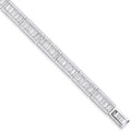 Sterling Silver Baguette & Round Cubic Zirconias Ladies Bracelet