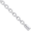 Sterling Silver Baguette & Round 226 Cubic Zirconias Ladies Bracelet