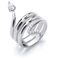 Sterling Silver Snake Cubic Zirconia Ring