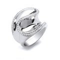 Sterling Silver Cubic Zirconia Frill Ring