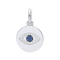 Sterling Silver Evil Eye Cubic Zirconia Drop Pendant