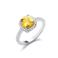 Sterling Silver Yellow Cubic Zirconia Ring