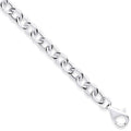 Sterling Silver Rolo Ribbed Edge Link Ladies Bracelet