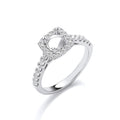18ct White Gold 0.48ct & (0.65ct Centre) Semi-Set Engagement Ring