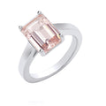 Sterling Silver Synthetic Morganite Ring