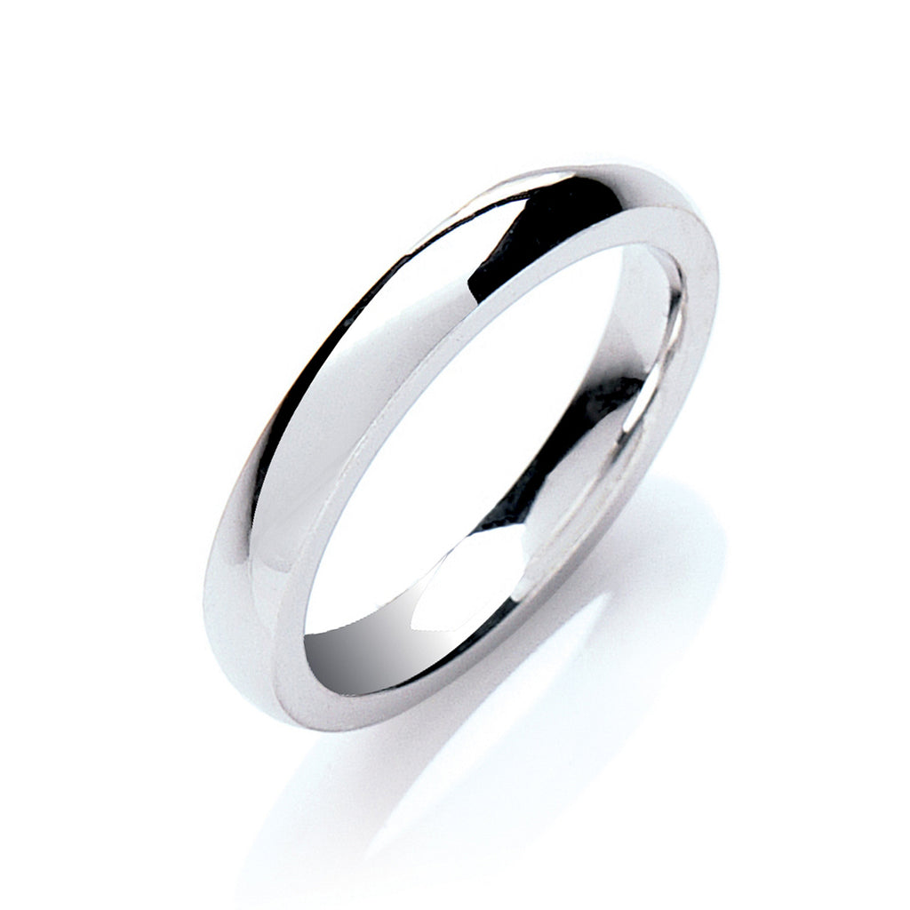 Sterling Silver 3mm Court Shape Plain Band