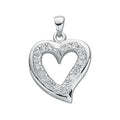 Sterling Silver Cubic Zirconia Heart Pendant