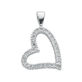 Sterling Silver Cubic Zirconia Heart Pendant