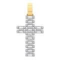 9ct Yellow & White Gold Cubic Zirconia Fancy Link Large Cross