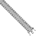 Sterling Silver 12mm Fancy Cubic Zirconia Link Baby/Ladies Bracelet