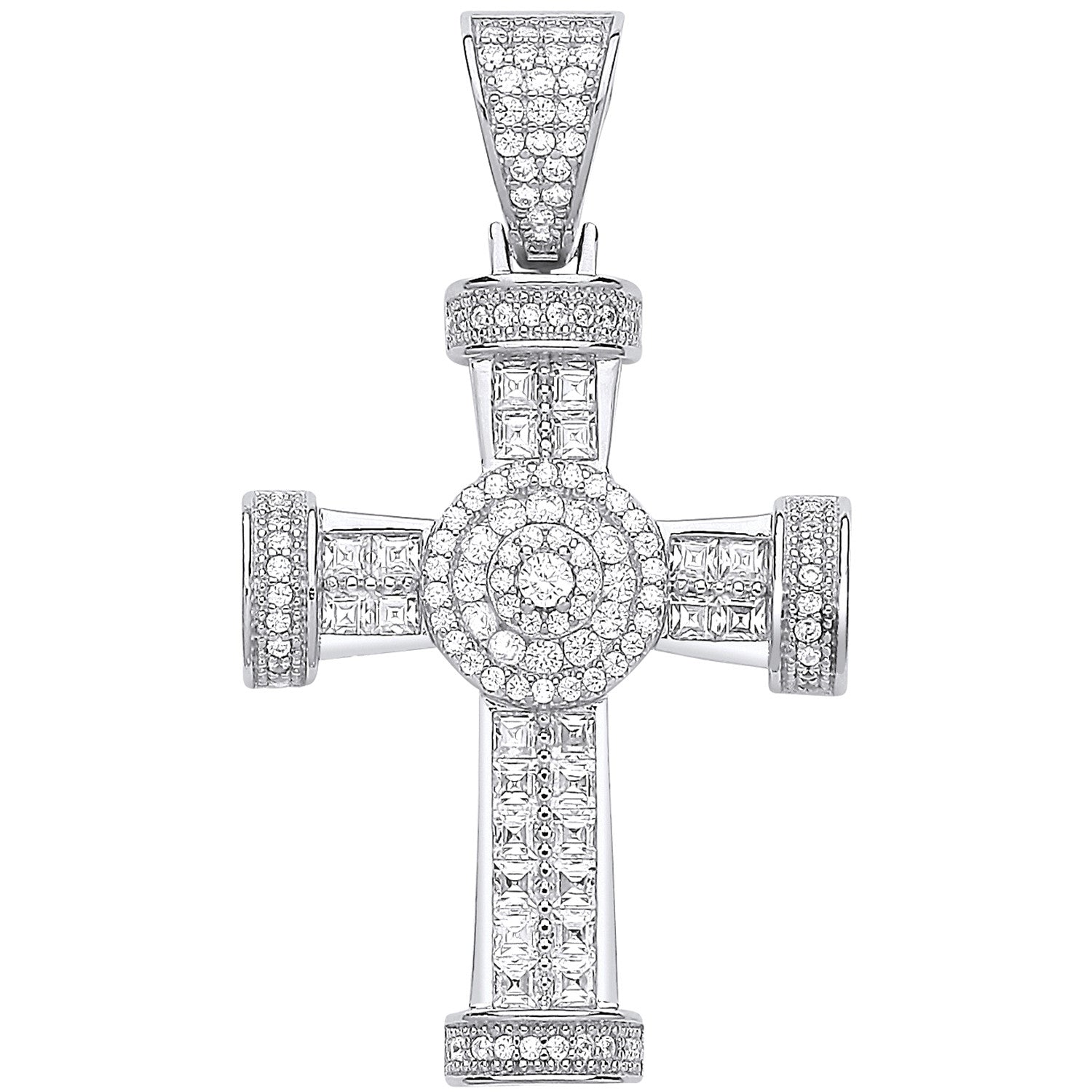 Sterling Silver Fancy Cubic Zirconia Cross