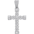 Sterling Silver Plait Style Fancy Cubic Zirconia Cross