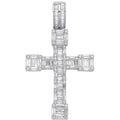 Sterling Silver Cubic Zirconia Baguettes Fancy Cross