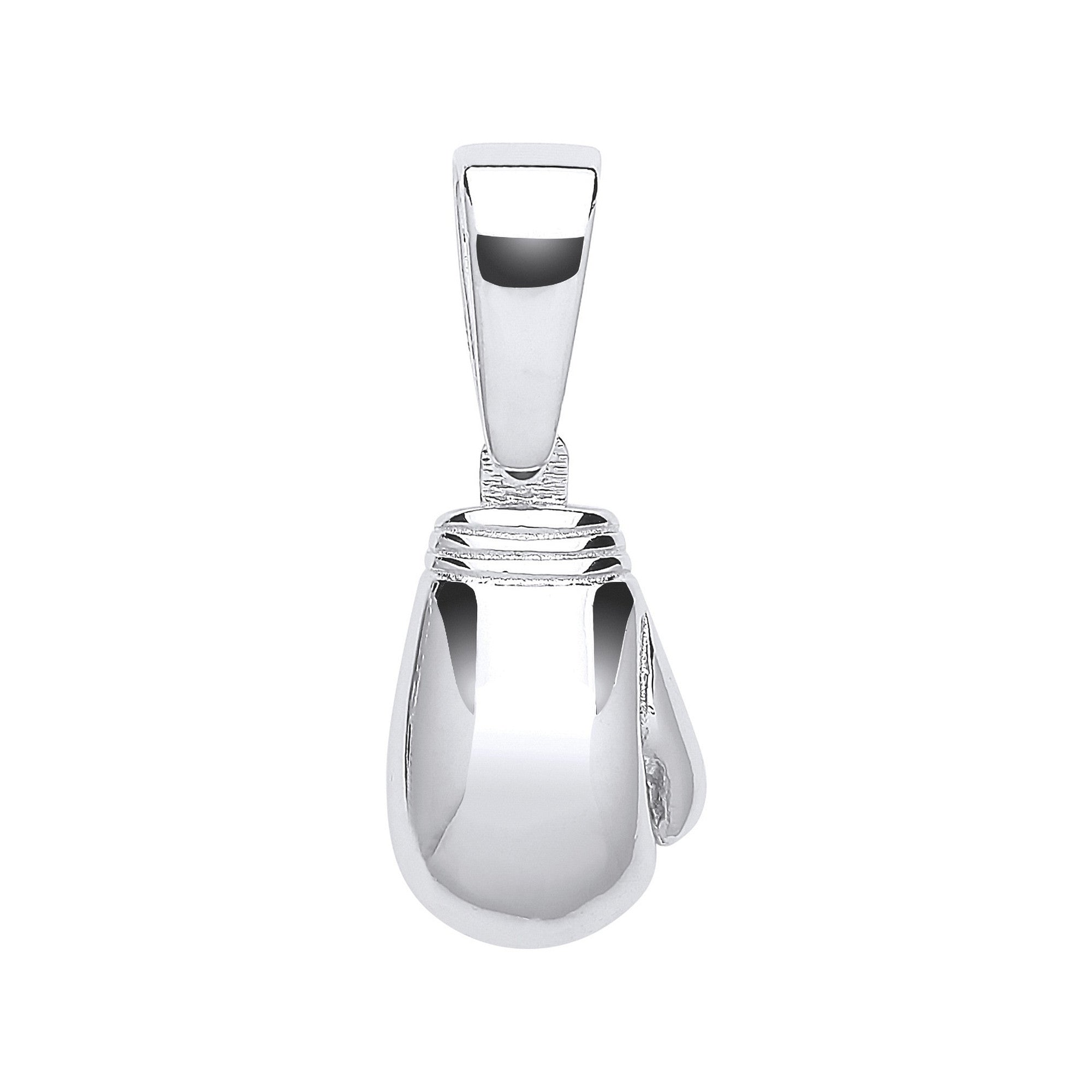 Sterling Silver Plain Boxing Glove Drop Pendant
