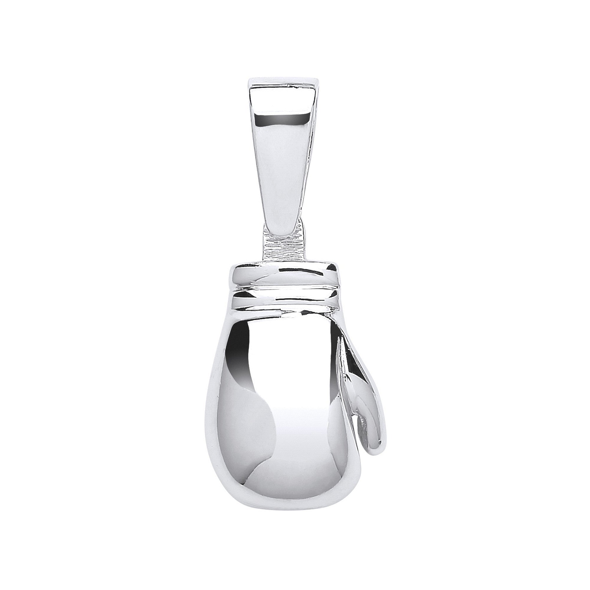 Sterling Silver Plain Large Boxing Glove Pendant