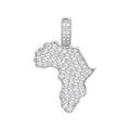 Sterling Silver Cubic Zirconia Africa Map Pendant