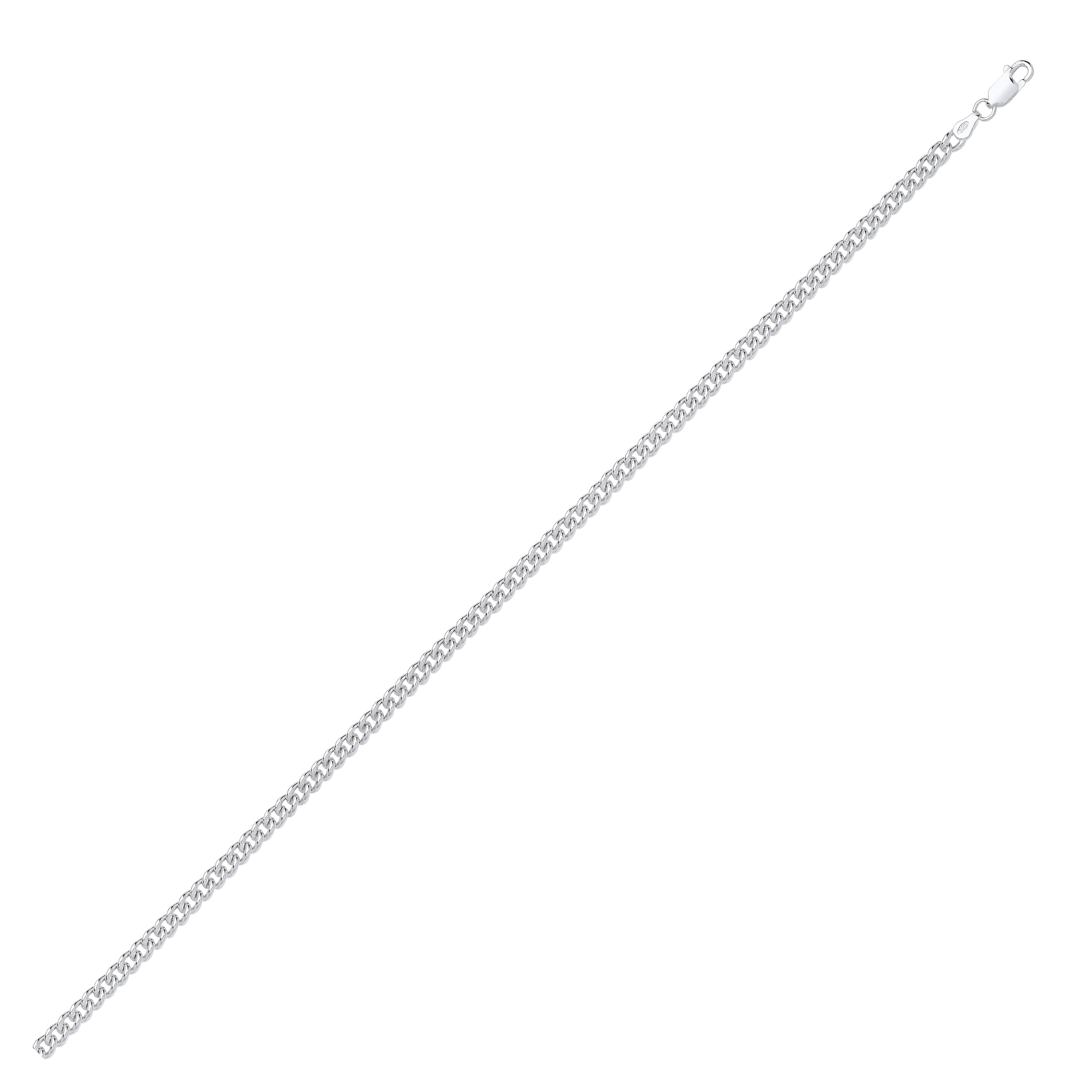 Sterling Silver 4.5mm Hollow Curb Chain