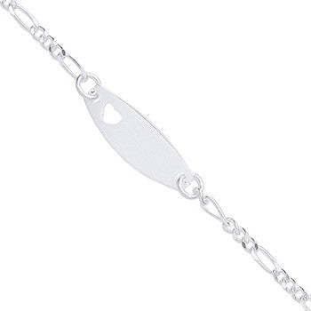 Sterling Silver Heart ID Baby/Child Bracelet
